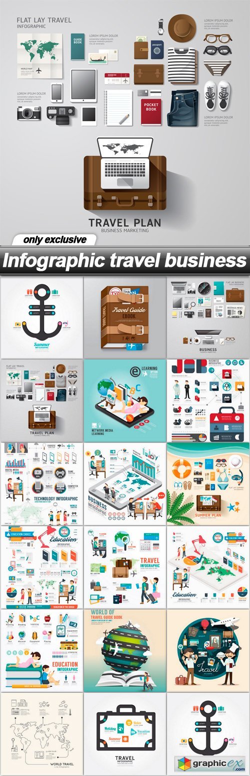 Infographic travel business - 17 EPS