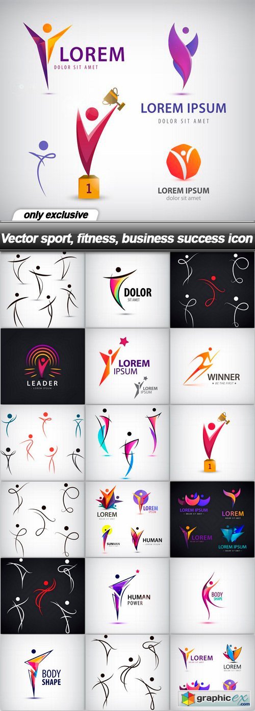 Vector sport, fitness, business success icon - 19 EPS