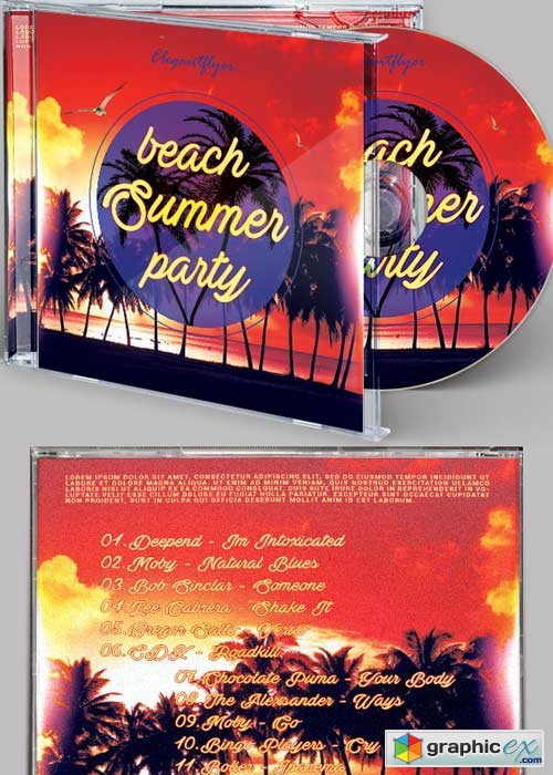 Summer Beach CD Cover PSD Template