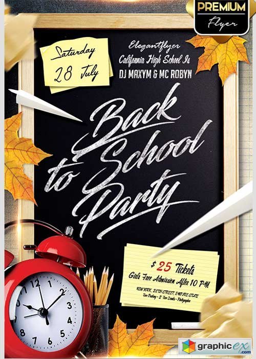 Back to School V02 Flyer PSD Template + Facebook Cover