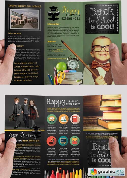 School Premium Tri-Fold PSD Brochure Template