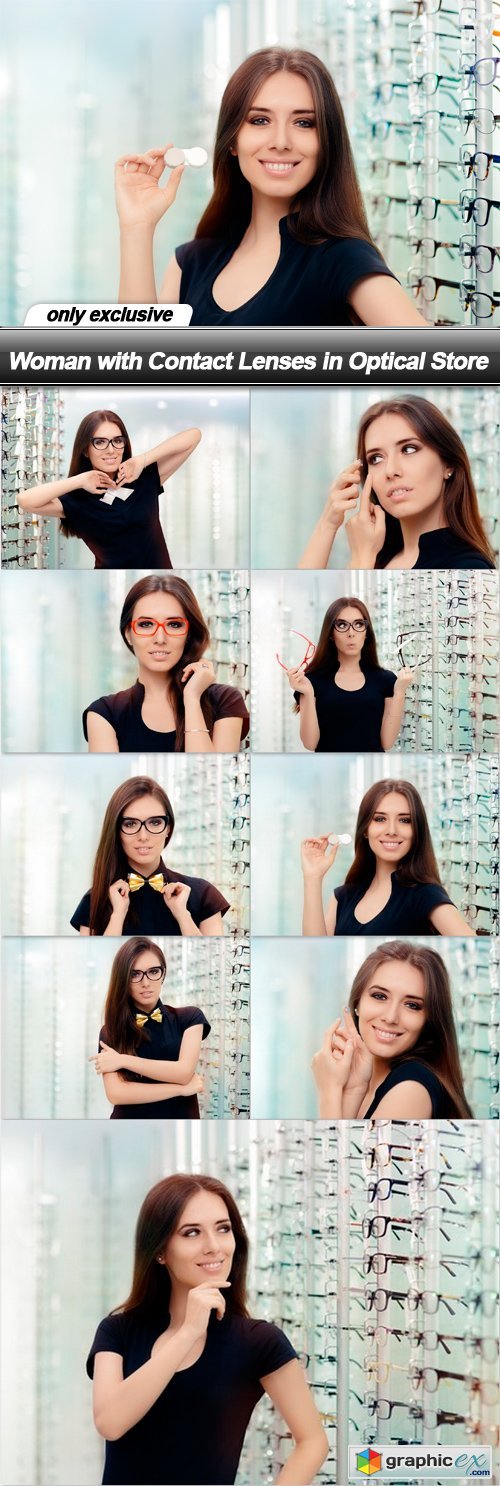 Woman with Contact Lenses in Optical Store - 9 UHQ JPEG