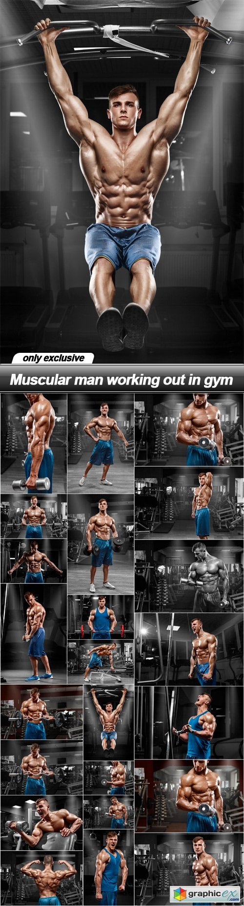 Muscular man working out in gym - 23 UHQ JPEG
