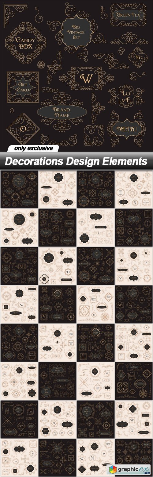 Decorations Design Elements - 32 EPS