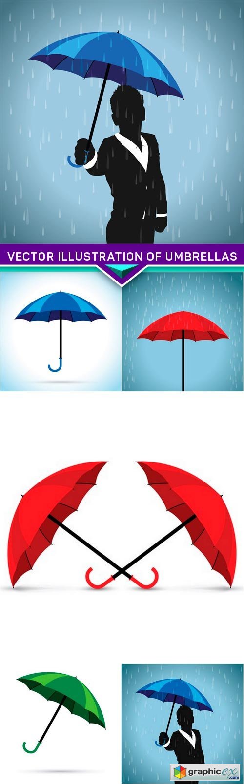 illustration of umbrellas 5X EPS