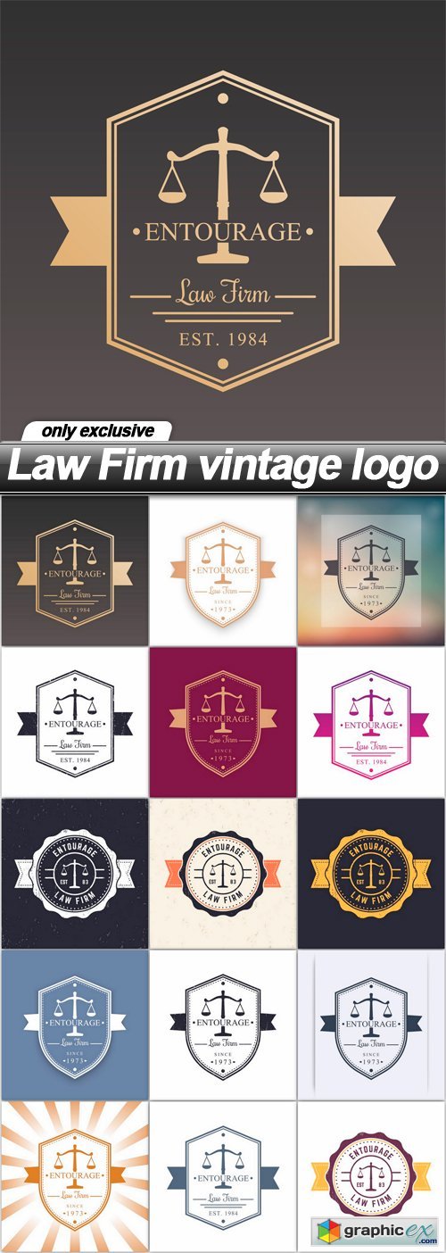 Law Firm vintage logo - 15 EPS