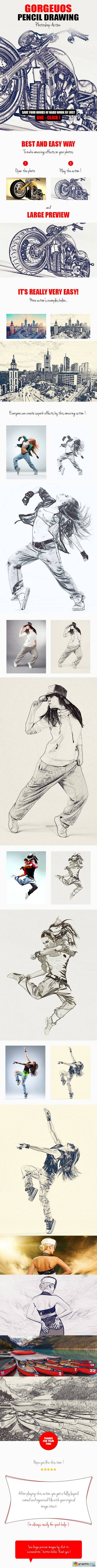 Gorgeuos Pencil Drawing Photoshop Action