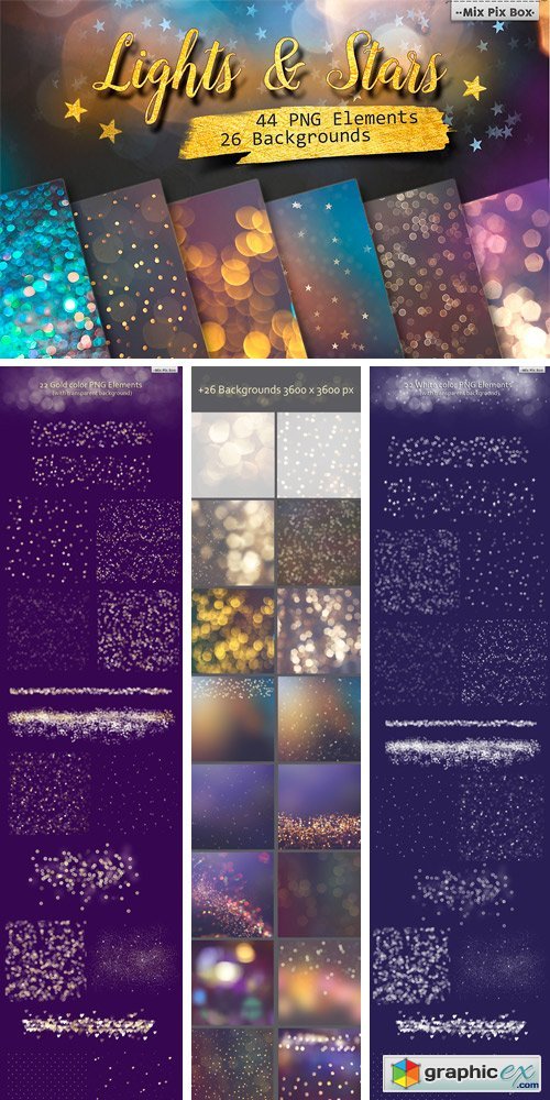 Lights & Stars Clipart + Backgrounds