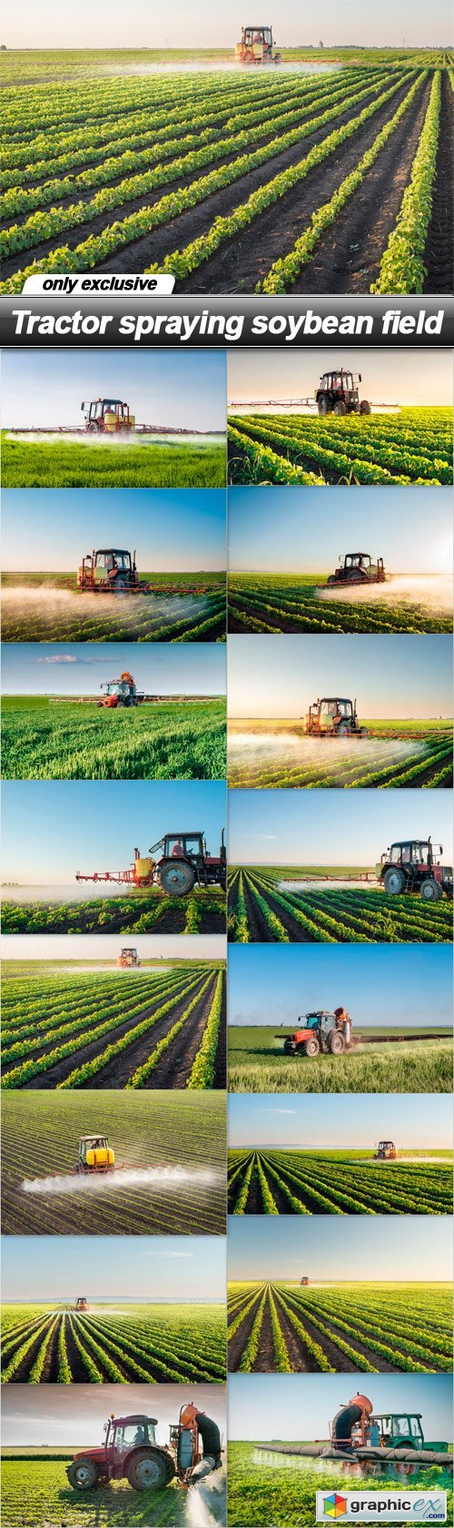 Tractor spraying soybean field - 16 UHQ JPEG