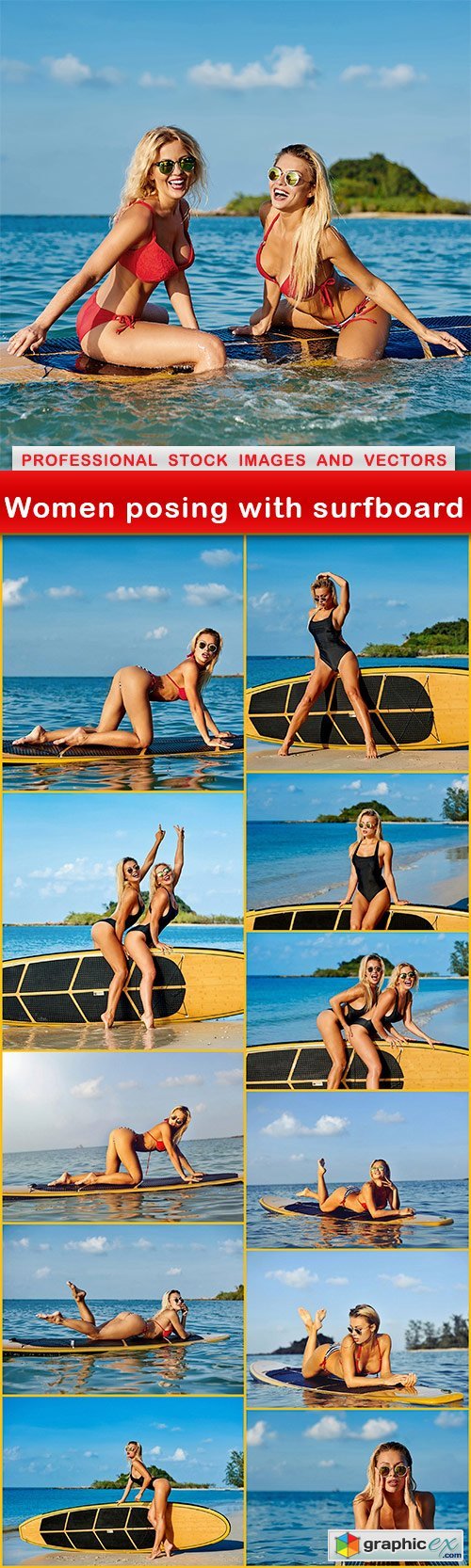 Women posing with surfboard - 12 UHQ JPEG