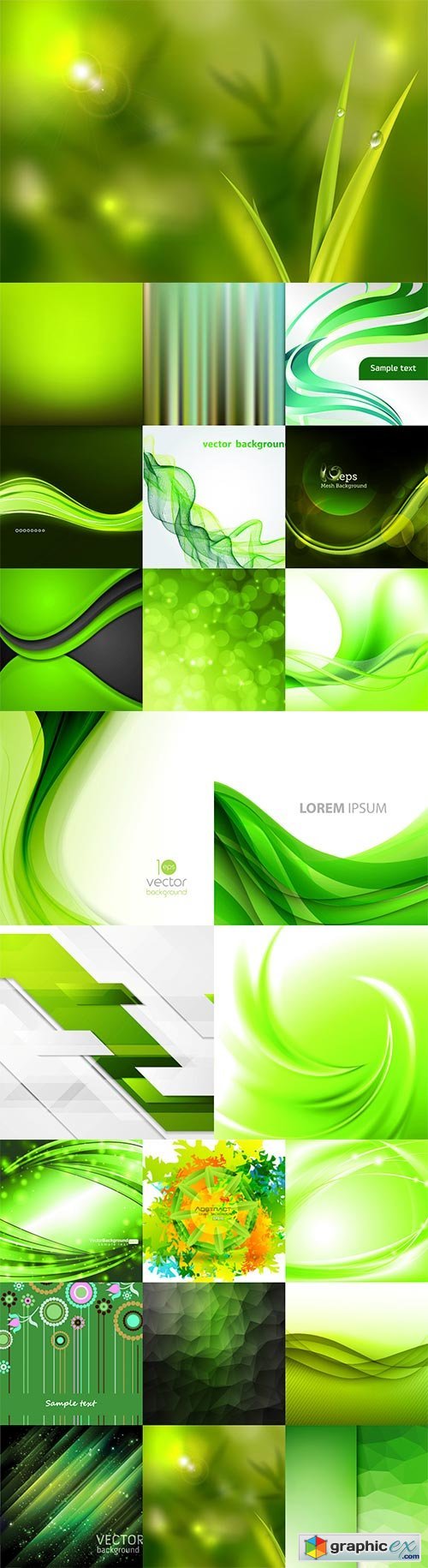 Green abstract vector backgrounds