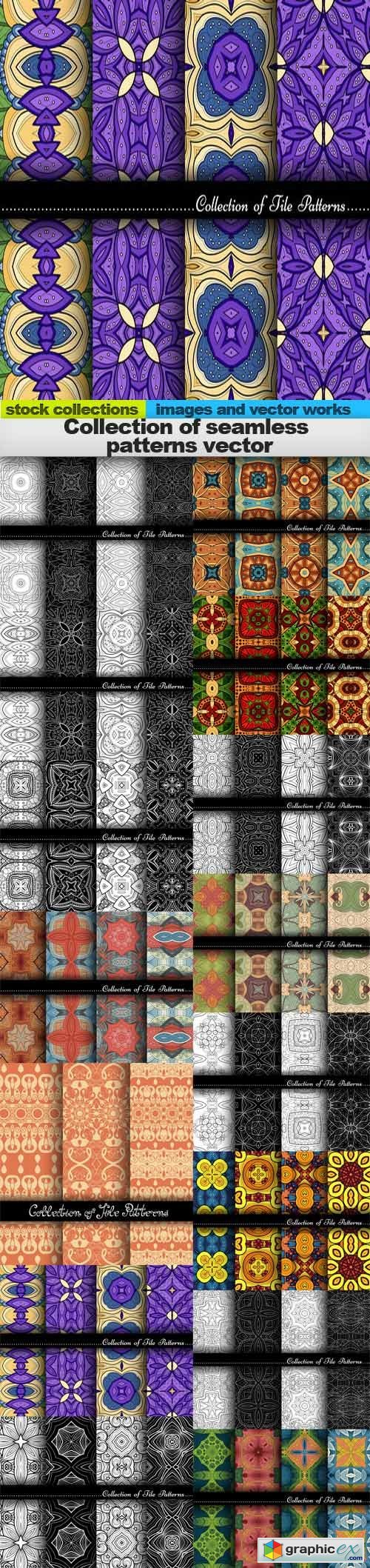 Collection of seamless patterns vector, 15 x EPS