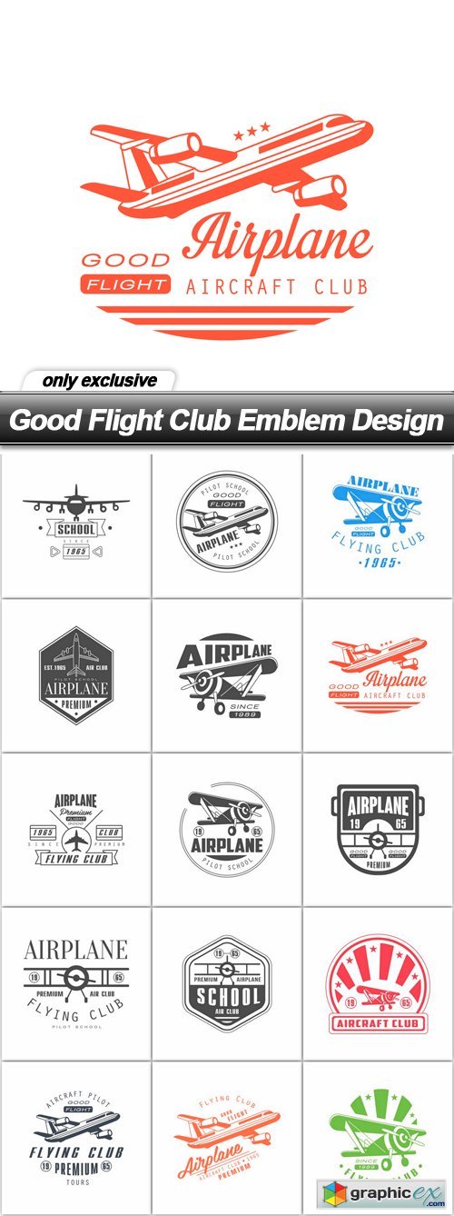 Good Flight Club Emblem Design - 15 EPS