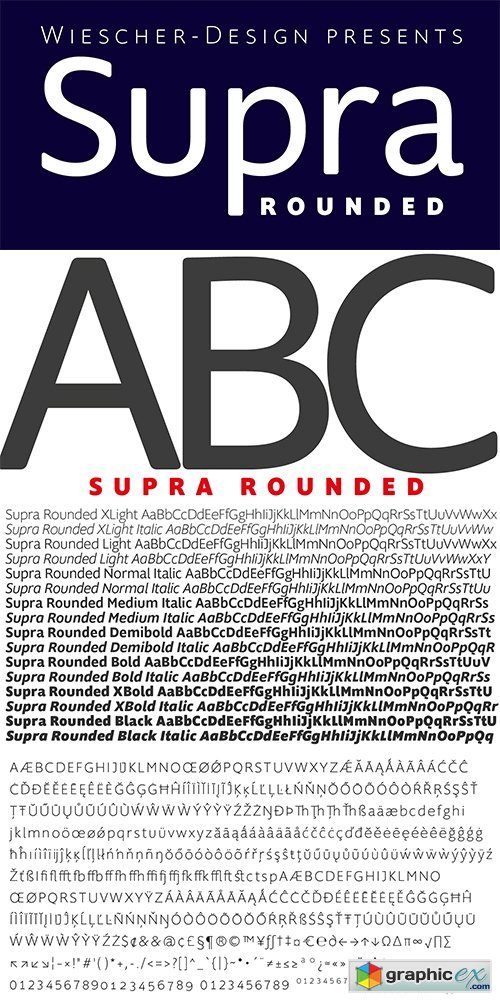 Supra Rounded Font Family - 16 Fonts