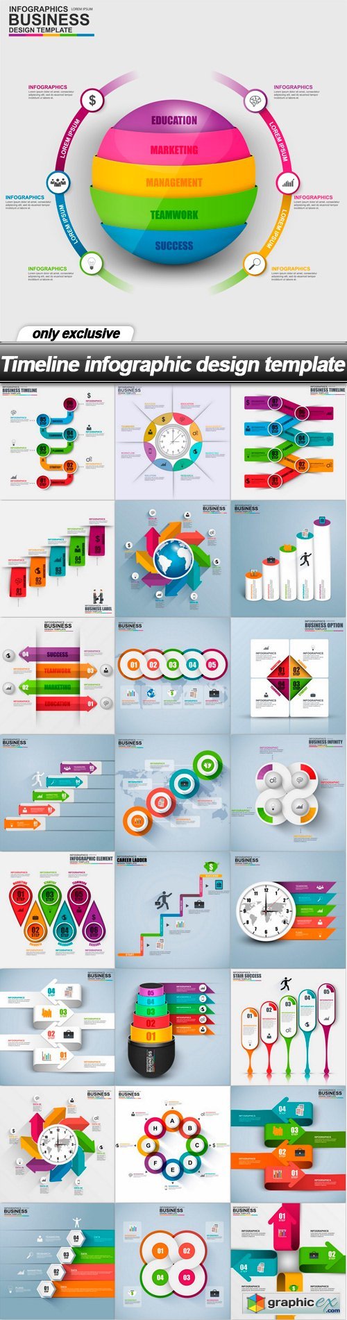 Timeline infographic design template - 25 EPS
