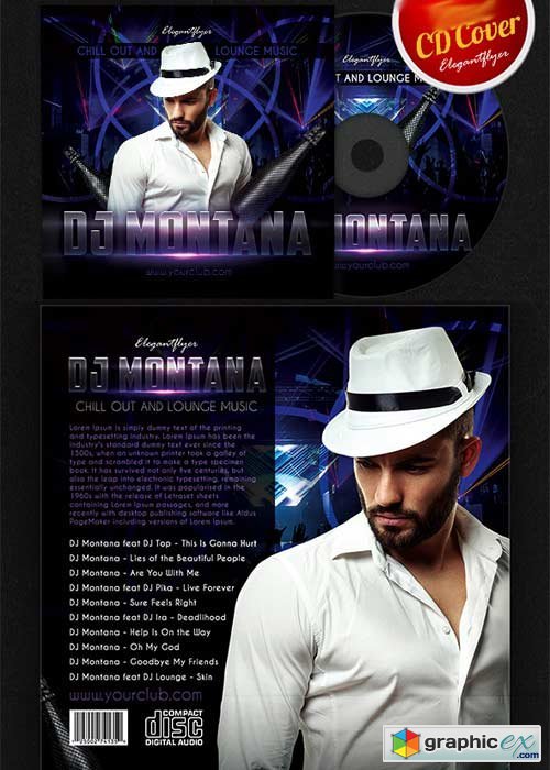 DJ Album CD Cover PSD Template