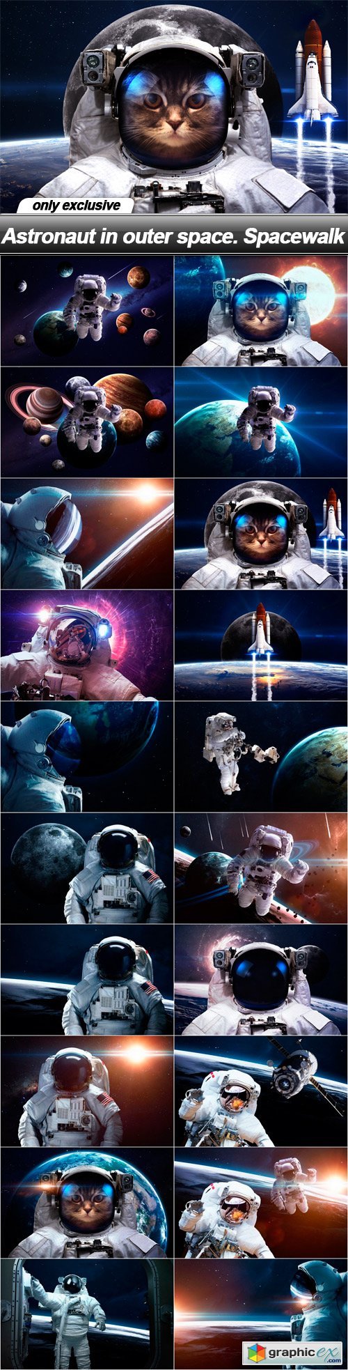 Astronaut in outer space. Spacewalk - 20 UHQ JPEG