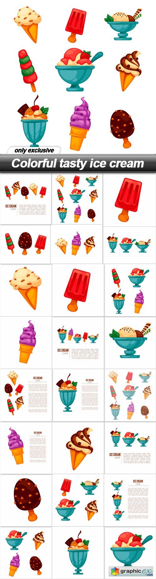 Colorful tasty ice cream - 24 EPS