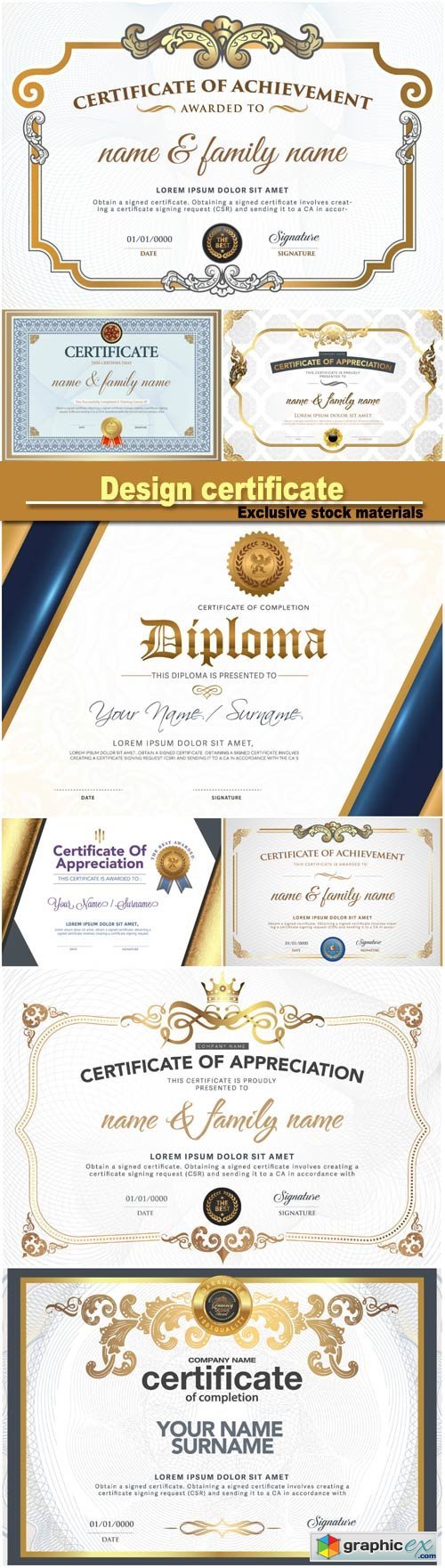 Design certificate, vector illustration