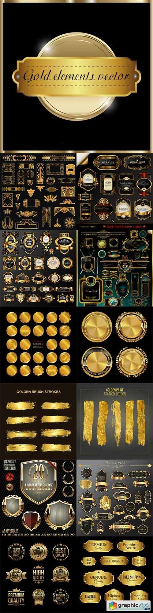 Various gold elements
