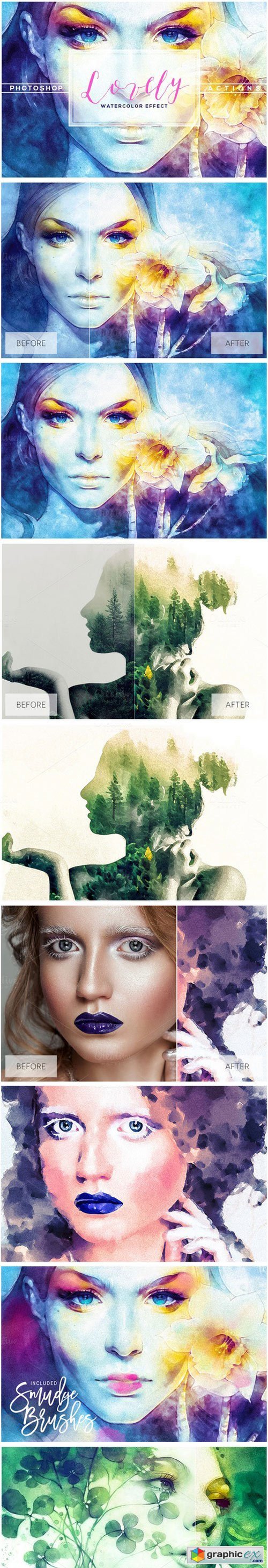 Lovely Watercolor Effect Actions