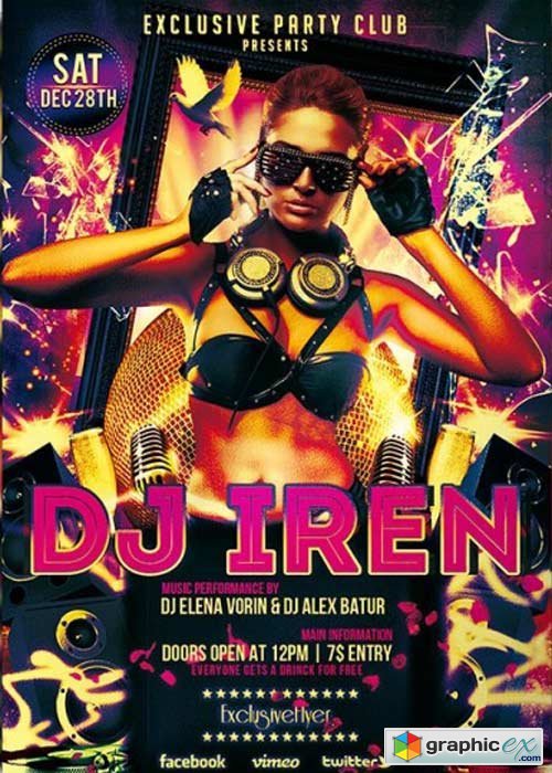 DJ Iren Premium Flyer V2 Template