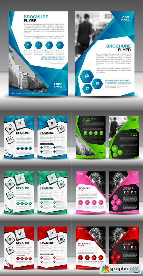 Brochures flyers design layout template in A4 size