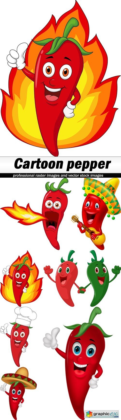 Cartoon pepper - 7 EPS