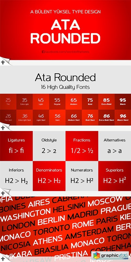 ATA ROUNDED Font Family 16 Fonts