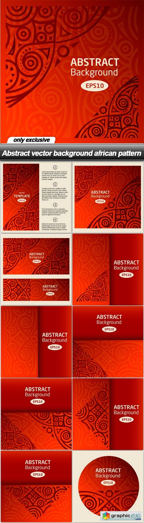 Abstract vector background african pattern - 11 EPS