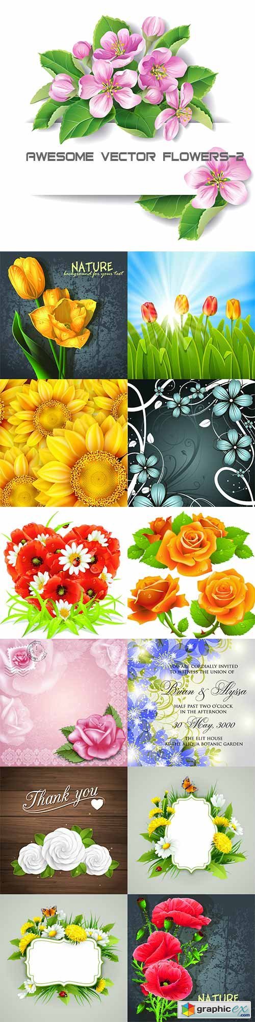 Awesome vector flowers-2