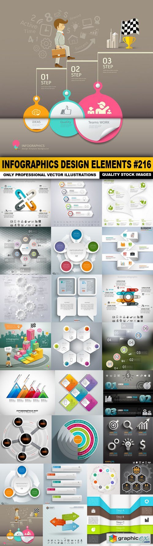 Infographics Design Elements #216 - 25 Vector