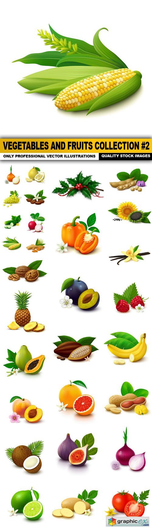Vegetables And Fruits Collection #2 - 30 Vector