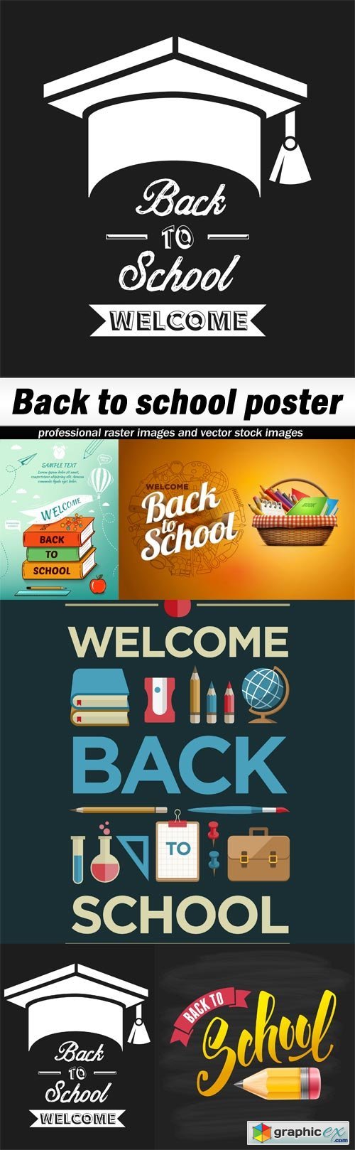 Back to school poster - 5 EPS