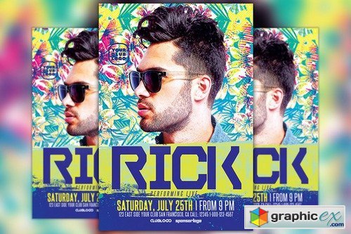 DJ Rick Club Party Flyer Template 