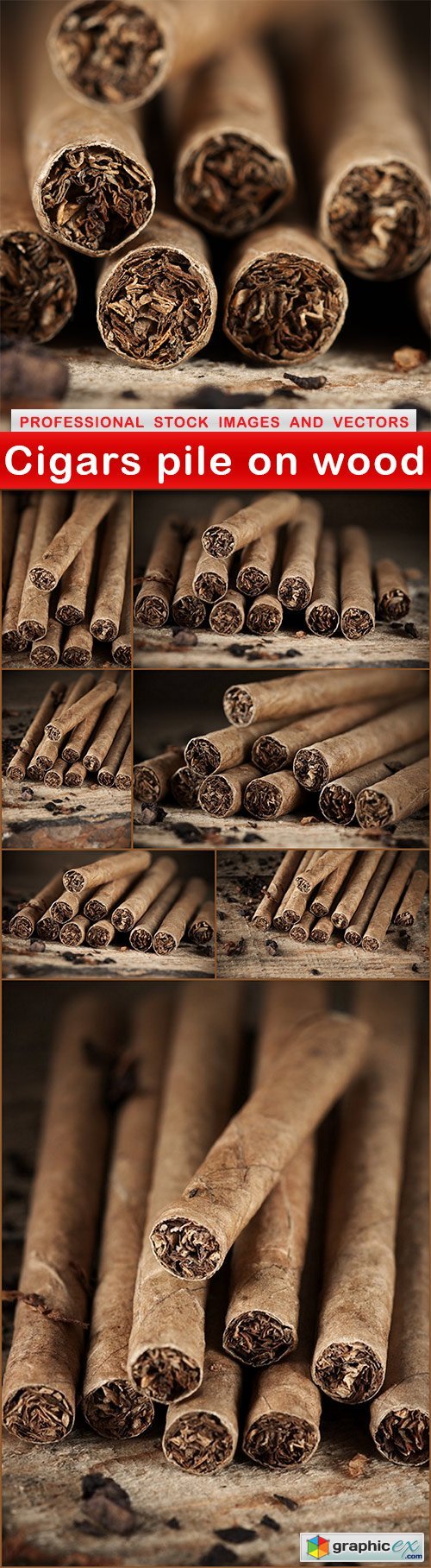 Cigars pile on wood - 8 UHQ JPEG