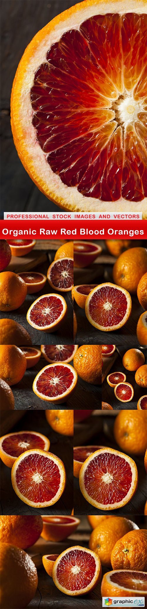 Organic Raw Red Blood Oranges - 8 UHQ JPEG