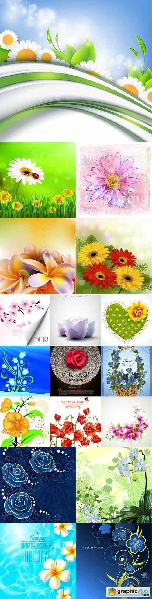 Awesome vector flowers-3
