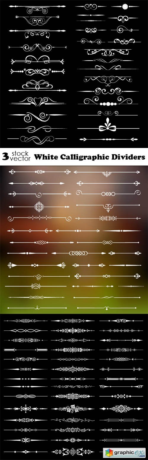 White Calligraphic Dividers