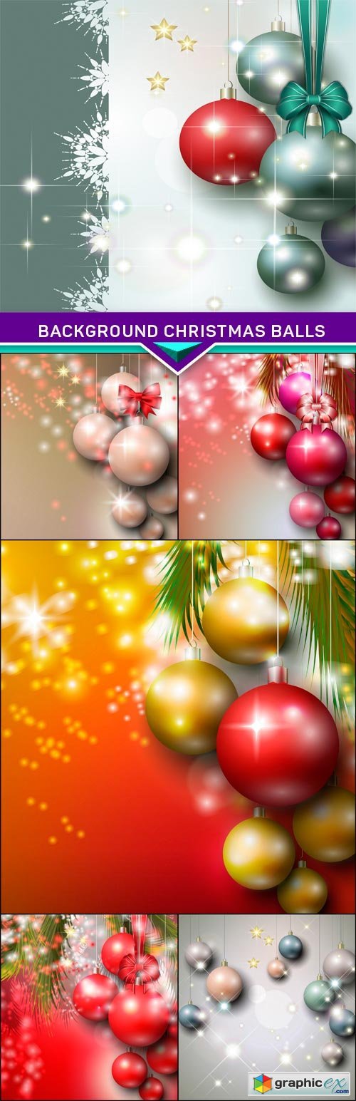 Background Christmas balls 6X EPS