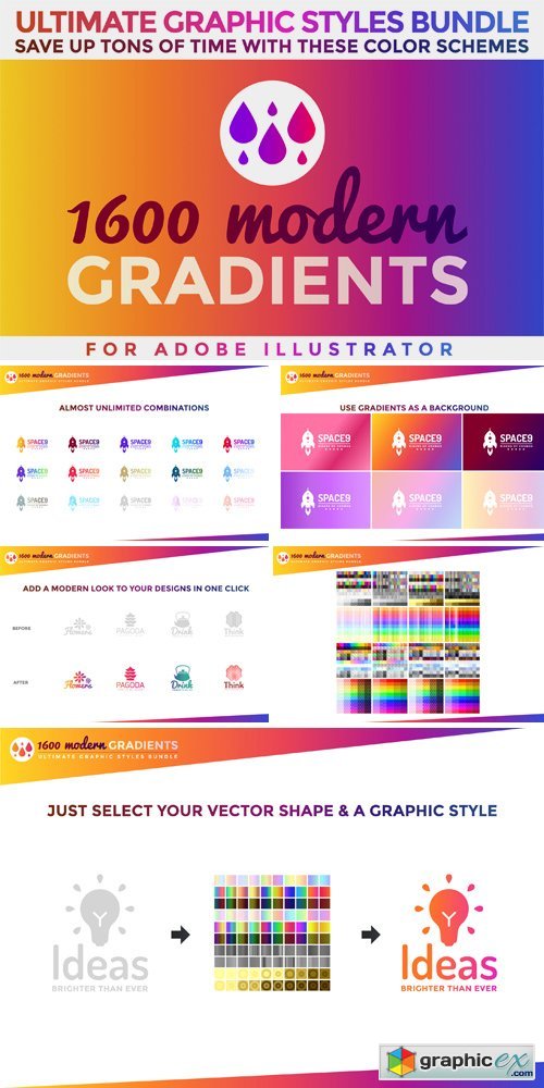 1600 Gradients Graphic Styles Bundle