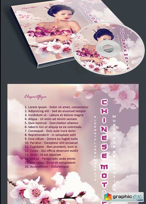Chinese Motif CD Cover PSD Template