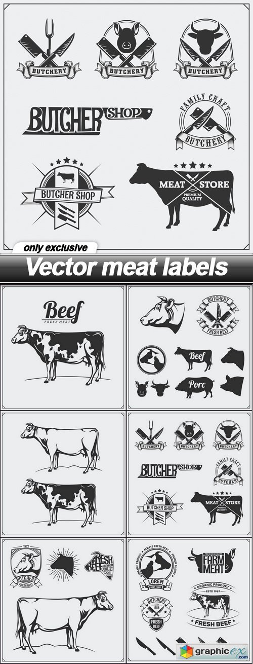 meat labels - 6 EPS