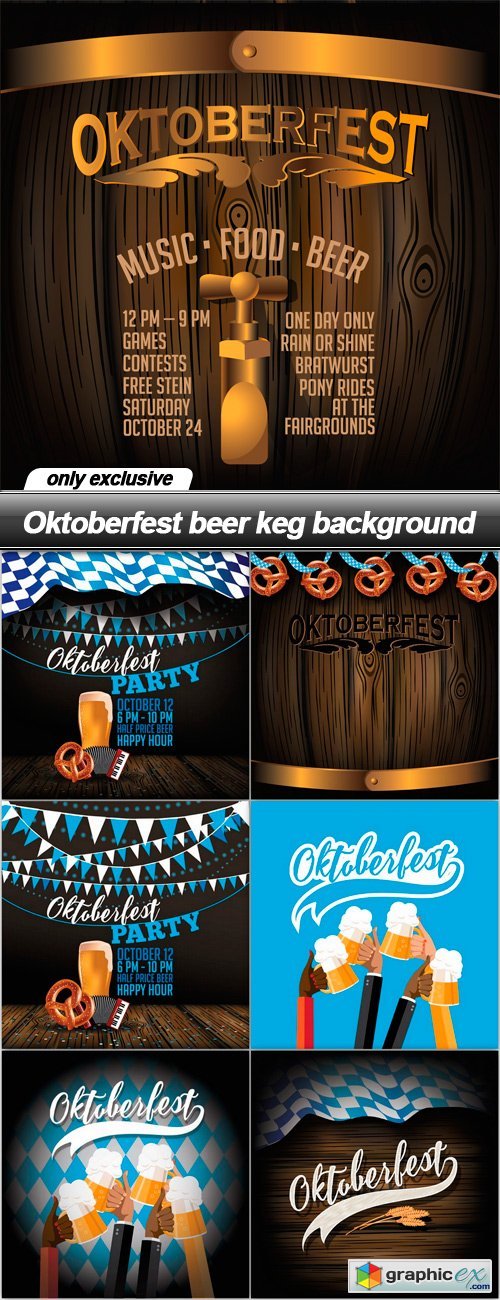 Oktoberfest beer keg background - 7 EPS