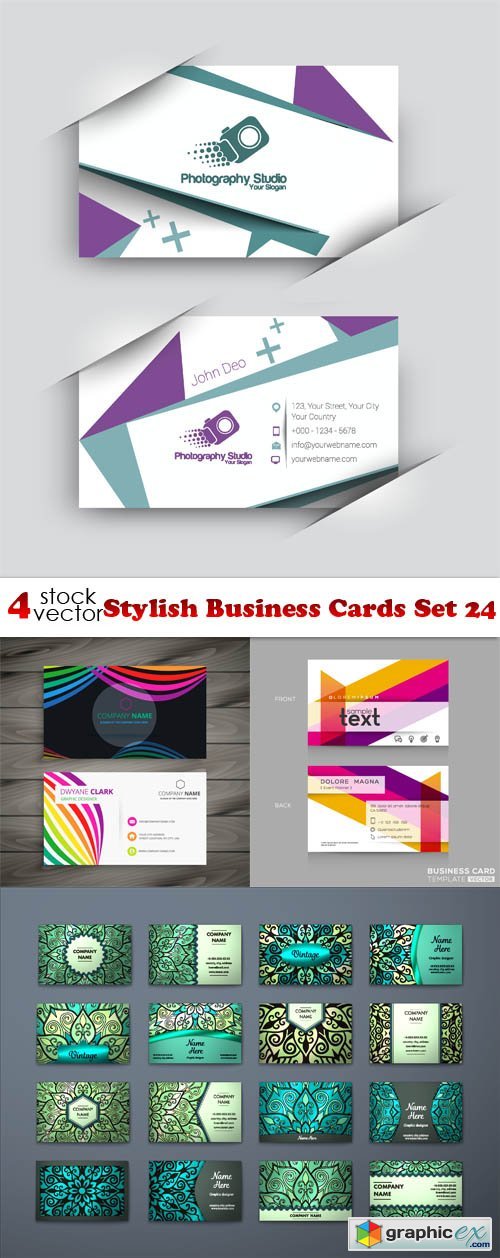 Stylish Business Cards Set 24
