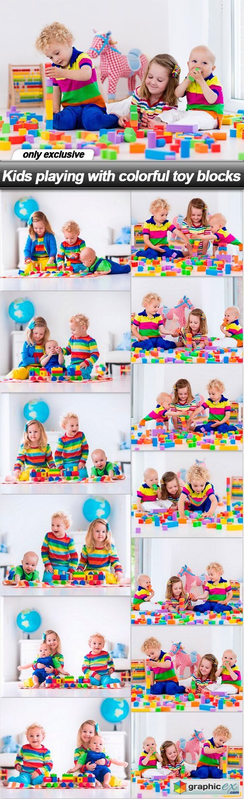 Kids playing with colorful toy blocks - 13 UHQ JPEG