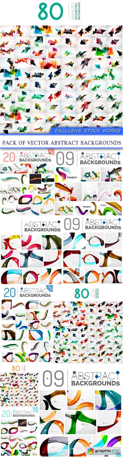 Pack of vector abstract backgrounds 9X EPS