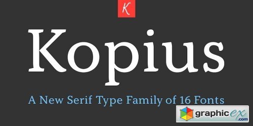 Kopius Font Family - 16 FONTS