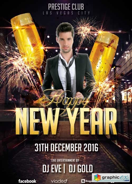 Happy New Year Club V8 Flyer Template