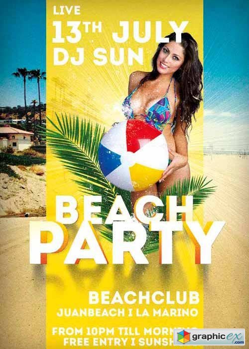 Beach Party Summer V9 Flyer Template